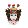 Testa Ceramica Siciliana Caltagirone Donna Fichi cm.30