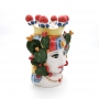 Testa Ceramica Siciliana Caltagirone Donna Fichi cm.30