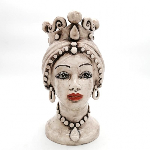 Testa Ceramica Siciliana Caltagirone Donna cm 32