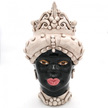 Testa ceramica Caltagirone Donna Anticata Punta cm 45