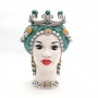 Teste Ceramica Siciliana Caltagirone Donna Verde cm 35