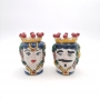 Coppia Teste Ceramica Siciliana Caltagirone cm 10