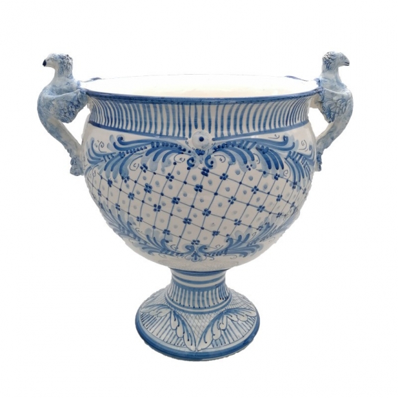 Caltagirone Sicilian Ceramic Blue Centrepiece