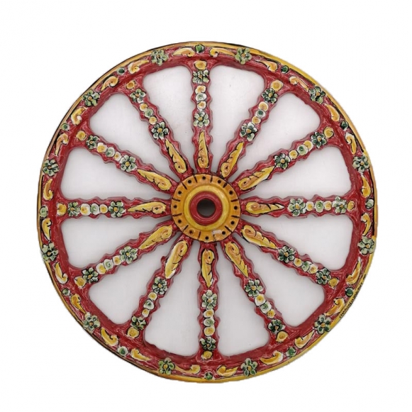 Ruota Carretto in Ceramica Siciliana di Caltagirone cm 45