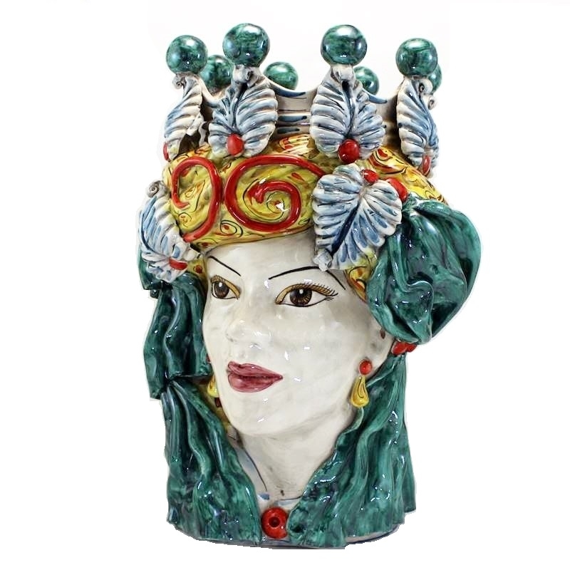 Купить керамические женские. Кальтаджироне керамика. Сицилийская керамика украшения. Женская голова керамика. Сицилийская керамика Королева.