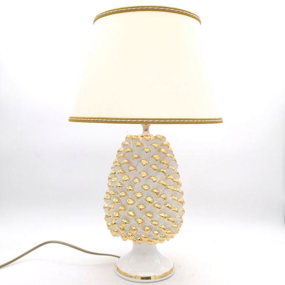 Lume Pigna Ceramica Siciliana Caltagirone Luxury Gold cm 50