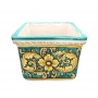 Portavaso Quadro Ceramica Caltagirone Ornato Verde cm 30 x 30