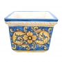 Portavaso Quadro Ceramica Caltagirone Ornato Blu cm 30 x 30