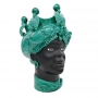 Testa ceramica Caltagirone Verus Donna Verde Smeraldo cm 45