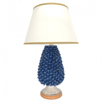 Sicilian Ceramic Lamp Blue Pine Cone cm 70