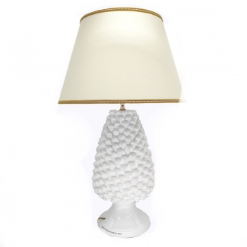 Pine Cone Lamp in Sicilian Ceramic White cm 70