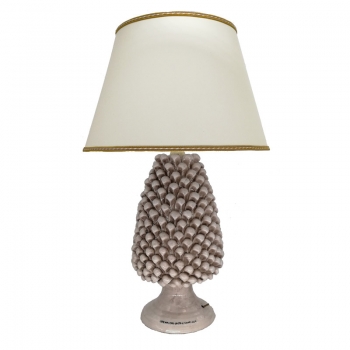 White Pine Cone in Sicilian Ceramic Lamp Antique cm 70