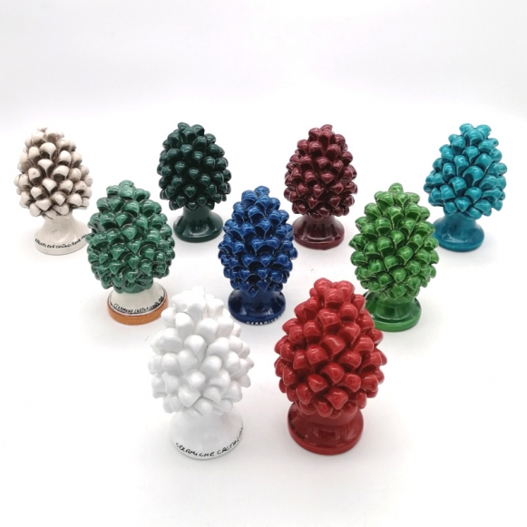 Pigna Ceramica cm 15 Siciliana di Caltagirone - Vari colori