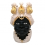 Caltagirone Ceramic Moor's Head Man White and Gold cm 48