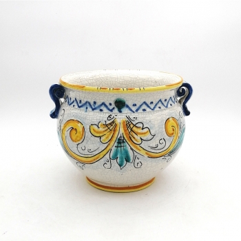 Sicilian Ceramic Yellow Flower Pot Stand cm 25