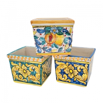 Ceramic Vase Holder - Ornate Caltagirone cm 20 x 20