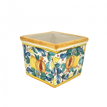Portavaso Quadro Ceramica Di Caltagirone Ornato cm 20 x 20