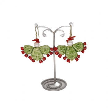 Orecchini ceramica Fichi D’India 3 Foglie Perle