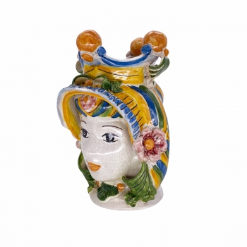 Testa Ceramica Donna con Elmo h. 25