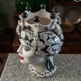 Head Vases Lady-Man Sicilian Ceramic "Moor's Head" from Caltagirone - Black - 42 cm