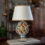 Lume Pigna Ceramica Siciliana Caltagirone Multicolor cm 70