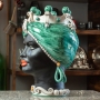 Testa di Moro ceramica Siciliana Caltagirone  Donna Verde Smeraldo cm 42
