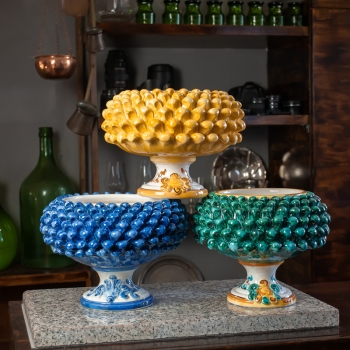 Pinecone Vase Sicilian Ceramic Caltagirone Green cm 20
