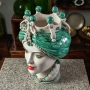 Testa di Moro Ceramica Siciliana Caltagirone  Verde Donna cm 42