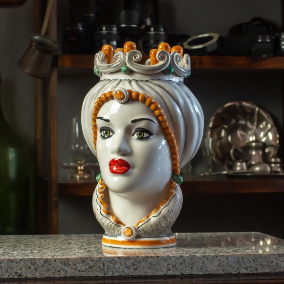 Head vase Lady ceramic