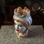 Head Vases Sicilian Ceramic from Caltagirone, Yellow, 35 cm