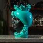 Teste di Moro siciliane in Ceramica di Caltagirone Donna-Uomo Turchese cm 35
