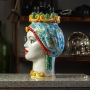 Testa Ceramica Siciliana di Caltagirone Colorata Donna cm 35
