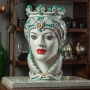 Testa di Moro ceramica Siciliana Caltagirone Donna Verde cm 50
