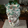 Testa di Moro ceramica Siciliana Caltagirone Donna Verde cm 50
