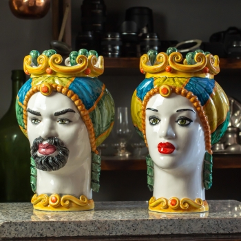 Testa di Moro ceramica Siciliana Caltagirone  Donna cm 35