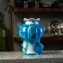 Testa di Moro Ceramica Siciliana Caltagirone  Turbante Blu Uomo cm 23