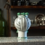 Testa di Moro Ceramica Siciliana Caltagirone Corona Verde Donna cm 23