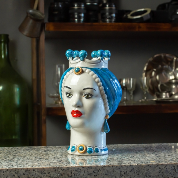 Testa di Moro Ceramica Siciliana Caltagirone  Donna cm 23