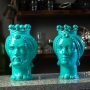 A Pair of Ceramic Vases Caltagirone Light Blue cm 23