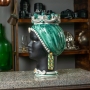 Testa di Moro Siciliane in Ceramica Caltagirone Donna-Uomo Verde Volto Nero Opaco cm 35
