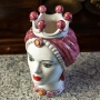 Testa Ceramica Siciliana di Caltagirone Bordeaux Donna cm 23