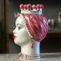 Testa Ceramica Siciliana di Caltagirone Bordeaux Donna cm 23