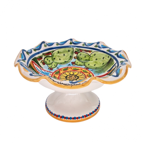 Centrotavola Ceramica Siciliana Caltagirone Decoro Sicilia cm 30