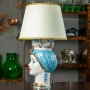 Caltagirone Ceramic Head vases Lamp - Lady Luxury Mother-of-Pearl 62 cm