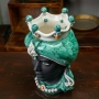 Teste di Moro in Ceramica Siciliana Caltagirone Donna-Uomo Verde Smeraldo cm 35