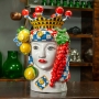 Testa Ceramica Siciliana Caltagirone Donna Frutta cm 42
