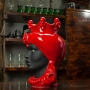 Teste di Moro siciliane in Ceramica Caltagirone Donna-Uomo Rossa cm 35