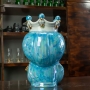 Testa di Moro Ceramica Siciliana Caltagirone Donna Azzurro Madreperlato cm 35