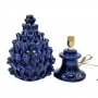 Lume Pigna Ceramica Siciliana Caltagirone Traforato Blu cm 45