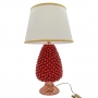 Lume Pigna Ceramica Siciliana Caltagirone Rosso Base Decorata cm 70